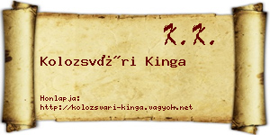 Kolozsvári Kinga névjegykártya