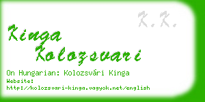 kinga kolozsvari business card